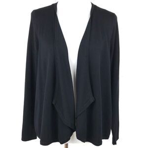 Thalia Sodi Black Open Front Pleated Cardigan Sweater Medium
